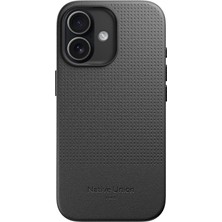 iPhone 17 Uyumlu Kılıf M-Safe Şarj Özellikli Deri Dokulu Native Union 2025 Active Serisi Kapak Siyah