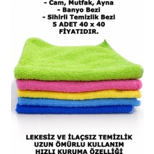 Gizo Home Mikrofiber Yumuşak Dokulu Temizlik Bezi 40*40 cm Mutfak Bezi Cam Bezi Leke Tutmaz Koku Yapmaz 5 Adet