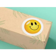 Casalinghi Gülen Suratlar Sarı Emoji Etiketi Yuvarlak Mat Sticker 4 cm (40 Adet)