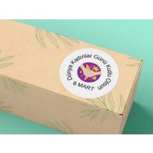 Casalinghi 8 Mart Kadınlar Günü Etiketi Yuvarlak Mat Çıkartma Round Sticker 4 cm (40 Adet)