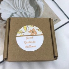 Bisaccia Güzel Günlerde Kullanın Mat Etiket Turuncu Sonbahar Tema Sticker 4 cm - 40 Adet