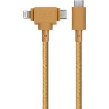 Native Union Belt Serisi Duo Type-C To Type-C - Lightning Şarj Kablosu 60W 1.5m Kahverengi