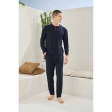 Tudik Collection Kocabey 9220 Erkek Midi Yaka Uzun Kol Pijama Takım
