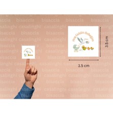 Casalinghi Hoş Geldin Bebeğim Etiketi Bebek Arabası Doğum Kutlama Mat Çıkartma Cute Sticker 3.5 cm (45 Adet)