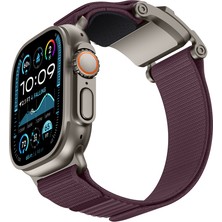 Watch 10 46MM Uyumlu Mohseven Iwatch Mecha Sport Hasır Kordon Titanyum-Mor