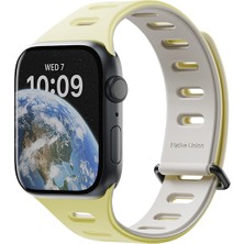 Watch 7 41MM Uyumlu Native Union Active Watch Band Serisi Silikon Kordon Gri-Sarı