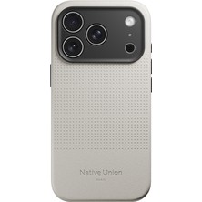 iPhone 17 Pro Kılıf M-Safe Uyumlu Deri Dokulu Native Union 2025 Active Serisi Kapak Beyaz