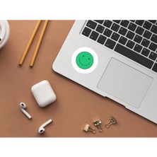 Casalinghi Renkli Emojiler Koyu Yeşil Gülen Yüz Etiketi Sevimli Suratlar Yuvarlak Mat Sticker 3 cm (95 Adet)