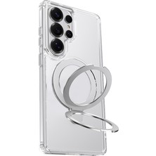 Galaxy S26 Ultra Kılıf M-Safe Uyumlu Raptic Air Stand Serisi Buzlu Transparan Standlı Kapak Şeffaf