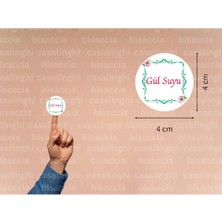 Casalinghi Gül Suyu Etiketi Hediye Sticker Kabe Mekke Medine Yuvarlak Mat Çıkartma 4 cm (45 Adet)