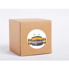 Casalinghi Ingilizce Hajj Hediyesi Sticker Gift Etiketi Hajj Umre Kabe Yuvarlak Mat Çıkartma 4 cm (90 Adet)