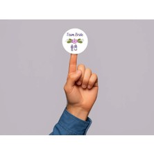 Bisaccia Team Bride Etiketi Bekarlığa Veda Daveti Mat Yuvarlak Sticker Düğün Serisi 4 cm (40 Adet)