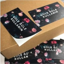 Bisaccia Güle Güle Kullanın Parlak Kuşe Selefonlu Yatay Etiket Wrapping Idea 8,1x5 cm - (40 Adet)