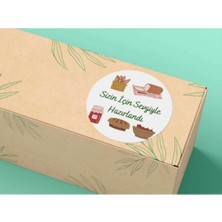 Bisaccia Sizin Için Sevgiyle Hazırlandı Sticker Fırın Pastane Teşekkür Etiketleri Serisi 4 cm (40 Adet)