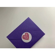 Casalinghi Pembe Minik Kalp Etiketi Yuvarlak Mat Çıkartma Pink Round Sticker 3 cm (95 Adet)