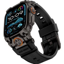 Watch Ultra 49MM Uyumlu Mohseven Iwatch Armor Silikon Kordon Siyah