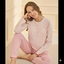 Tudik Collection Mihra 90780 Kadın Yarı Patlı Uzun Kol Pijama Takımı