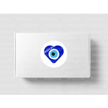 Casalinghi Maşallah Etiketi Nazar Değmesin Yuvarlak Kalp Mat Sticker Dua Bebek Partisi Kutlama 4 cm (90 Adet)