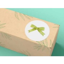 Casalinghi Yeşil Fiyonk Etiketi Fiyonk Baskılı Yuvarlak Mat Çıkartma Round Sticker 3 cm (95 Adet)