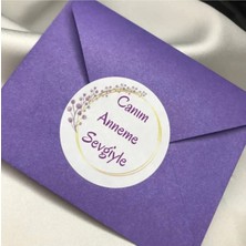 Bisaccia Canım Anneme Sevgiyle Çelenkli Sticker Mom Anneler Günü Etiketi Yuvarlak 4 cm (40 Adet)