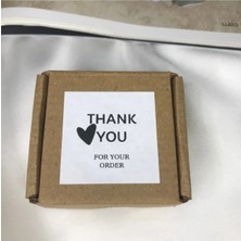 Bisaccia Thank You For Your Order Mat Etiket Siparişiniz Için Teşekkürler Black Kalp Kare 4.5 cm - 40 Adet