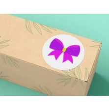 Casalinghi Renkli Fiyonk Etiket Yuvarlak Mat Çıkartma Round Sticker 4 cm (20 Adet)