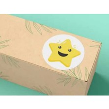 Casalinghi Yıldız Gülücük Etiketi Yuvarlak Mat Çıkartma Cute Round Sticker 3 cm (95 Adet)