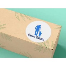 Bisaccia Canım Babam Etiketi Babalar Günü Yuvarlak Mat Sticker Father's Day 4 cm (40 Adet)