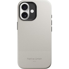iPhone 17 Uyumlu Kılıf M-Safe Şarj Özellikli Deri Dokulu Native Union 2025 Active Serisi Kapak Beyaz