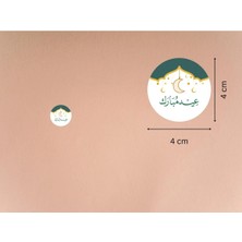 Casalinghi Arapça Iyi Bayramlar Etiketi Eid Mubarak Stickers Kutlama Çıkartmaları 4 cm (40 Adet)