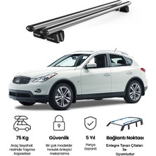 Today Auto Pençe Infiniti QX50(2014 ve Sonrası) Uyumlu Gri Ara Atkı Port Bagaj Tavan Barı