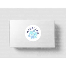 Casalinghi Mavi Maşallah Etiketi Nazar Değmesin Yuvarlak Mat Sticker Mevlid Erkek Bebek Partisi 4 cm (90 Adet)