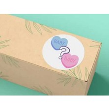 Bisaccia Baby Cinsiyet Partisi Sticker Mat Etiket Baby Shower Serisi 4 cm (40 Adet)