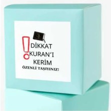 Bisaccia Dikkat Kuran'ı Kerim Özenli Taşıyınız! Etiketi Kare Mat Sticker  4.5 cm (20 Adet)
