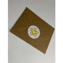 Casalinghi Sarı Gülen Yıldız Etiketi Yuvarlak Mat Çıkartma Minik Yıldız Round Sticker 3 cm (95 Adet)