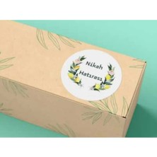 Bisaccia Nikah Hatırası Etiketi Flowers Mat Yuvarlak Sticker Wedding Ceremony 4 cm (40 Adet)