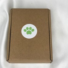 Bisaccia Yeşil Paw Sticker Kedi Köpek Pati Pençe Beyaz Zemin Yuvarlak Mat Etiket Green 3 cm - 180 Adet