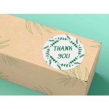 Bisaccia Yeşil Thank You Mat Etiket Nazik Çelenk Dönmeler Verde Foglie Yapraklar 4 cm - 40 Adet