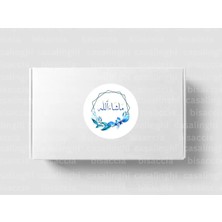 Casalinghi Arapça Mashallah Etiketi Yuvarlak Mat Sticker Bebek Partisi Kutlama Mevlit 4 cm (90 Adet)
