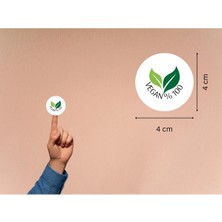 Casalinghi 100 % Vegan Etiketi Gıda Etiketleri Alerjen Yuvarlak Mat Sticker 4 cm (40 Adet)