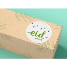 Bisaccia Mubarak Eid Mubarak Etiketi Renkli Yuvarlak Mat Sticker Ramazan Kurban Bayram Serisi 4 cm (40 Adet)