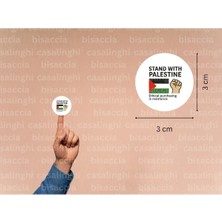 Casalinghi Ingilizce Filistin'in Yanında Ol Etiketi Stand With Palestine Sticker Free Palestine 3 cm (95 Adet)