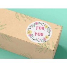 Bisaccia For You Sticker Çiçek Desenli Yuvarlak Mat Senin Için Etiketi 3 cm - 95 Adet