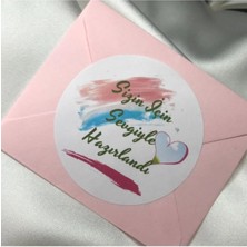 Bisaccia 6 cm - Sizin Için Sevgiyle Hazırlandı Mat Büyük Etiket (40 Adet)