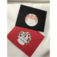 Bisaccia Kandil Etiketi Karışık Hayırlı Kandiller Yuvarlak Sticker Mat Mübarek Günler 4 cm (100 Adet)