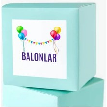 Casalinghi Çocuklara Özel Balonlar Temalı Etiket Kare Mat Sticker Thank You Serisi 4.5 cm (40 Adet)