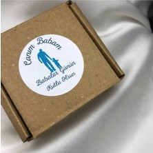 Bisaccia Canım Babam Etiketi Baba Kız Oğul Hediye Sticker Blue 4 cm (40 Adet)