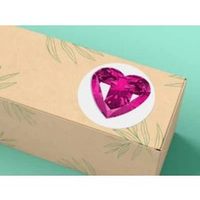 Casalinghi Mor Kalp Etiketi Yuvarlak Mat Çıkartma Diamond Valentine's Day Series Round Sticker 4 cm (40 Adet)