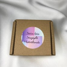 Bisaccia Sizin Için Sevgiyle Hazırlandı Etiketi Teşekkür Sticker Serisi Model Xy 4 cm (100 Adet)