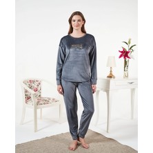 Tudik Collection Estiva 25381 Uzun Kol Kadife Pijama Takımı